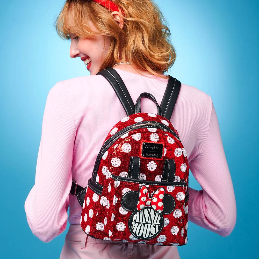 Disney Minnie Mouse Sequin Polka Dot Loungefly Mini Backpack 4 Disney Minnie Mouse Sequin Polka Dot Loungefly Mini Backpack - Image 2