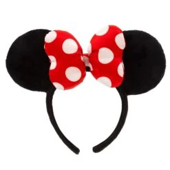 Disney Minnie Mouse Polka Dot Bow Ear Headband For Adults