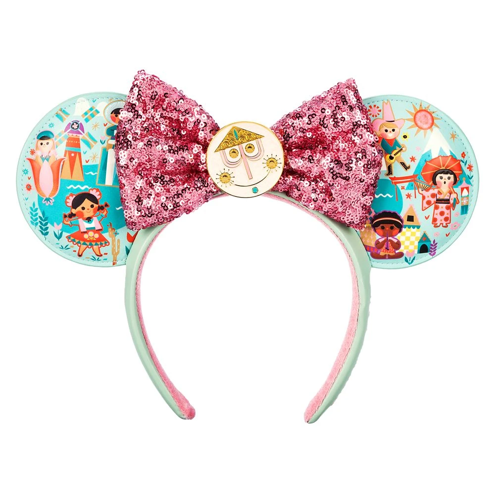 Disney It's A Small World Ear Headband With Sequined Bow For Adults 3 Disney It's A Small World Ear Headband With Sequined Bow For Adults