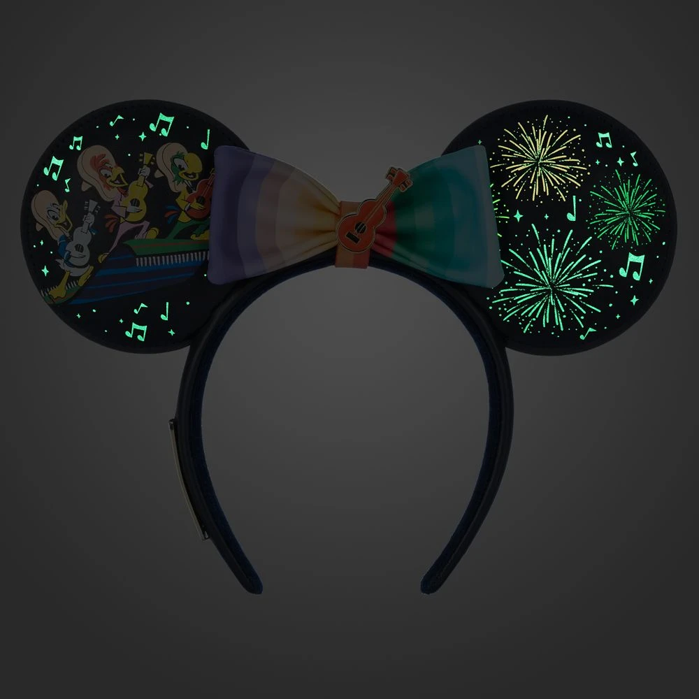 Disney The Three Caballeros Glow-in-the-Dark Loungefly Ear Headband With Removable Bow For Adults – EPCOT 4 Disney The Three Caballeros Glow-in-the-Dark Loungefly Ear Headband With Removable Bow For Adults – EPCOT - Image 2