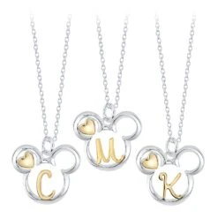 Disney Mickey Mouse Icon With Initial Necklace