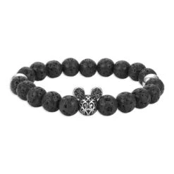 Disney Mickey Mouse Icon Black Lava Bead Bracelet -toy 6730058013339 2