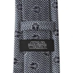Disney Millennium Falcon Herringbone Blue Silk Tie For Adults – Star Wars -toy 6730059363452 3