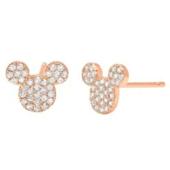 Disney Mickey Mouse Icon Stud Earrings By CRISLU – Rose Gold -toy 7401057012030 1