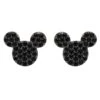 Disney Mickey Mouse Black Pave Earrings By CRISLU – Rose Gold -toy 7401057013572