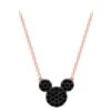 Disney Mickey Mouse Black Pave Necklace By CRISLU – Rose Gold -toy 7401057013573