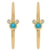 Disney Mickey Mouse Icon Turquoise Hoop Earrings By CRISLU