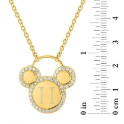 Disney Mickey Mouse Icon Gold Necklace By Rebecca Hook – Personalized -toy 7401057287112 2